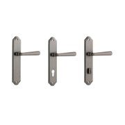 Iver Copenhagen Door Lever on Shouldered Backplate Distressed Nickel gallery detail image