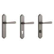 Iver Copenhagen Door Lever on Shouldered Backplate Distressed Nickel gallery detail image