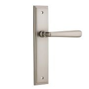 Iver Copenhagen Door Lever on Stepped Backplate Satin Nickel gallery detail image