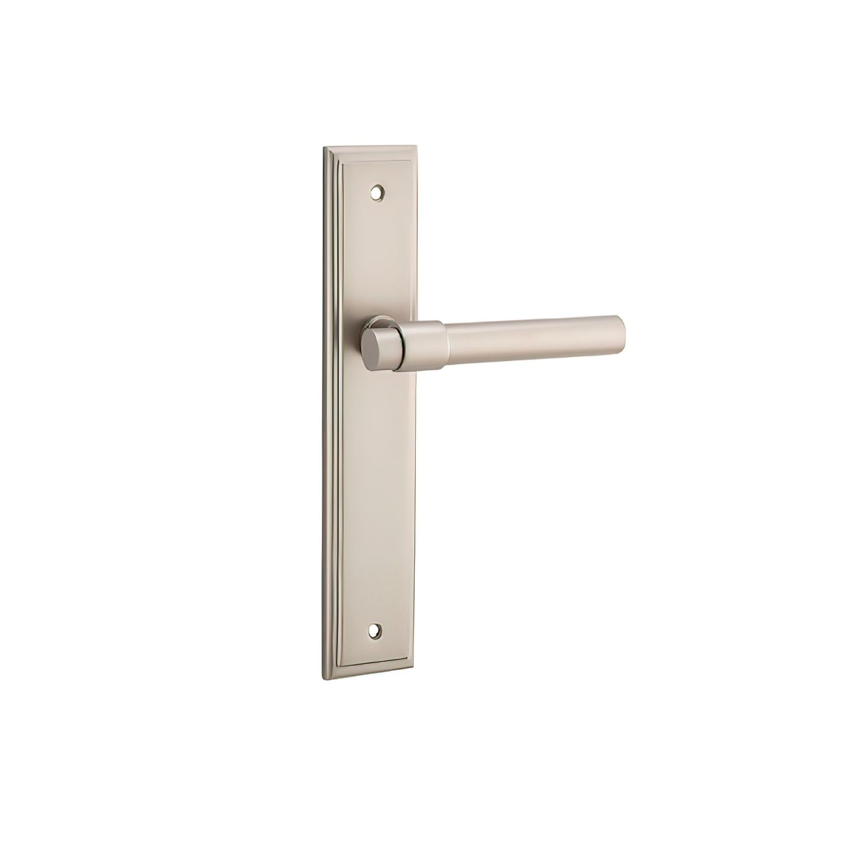 Iver Helsinki Door Lever on Stepped Backplate Satin Nickel gallery detail image