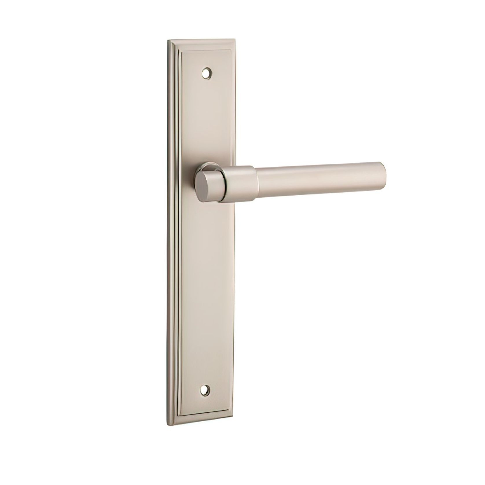 Iver Helsinki Door Lever on Stepped Backplate Satin Nickel gallery detail image
