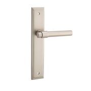 Iver Helsinki Door Lever on Stepped Backplate Satin Nickel gallery detail image