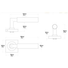 Iver Berlin Door Lever Handle on Square Rose Passage gallery detail image