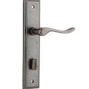 Iver Stirling Door Lever on Stepped Backplate Distressed Nickel gallery detail image
