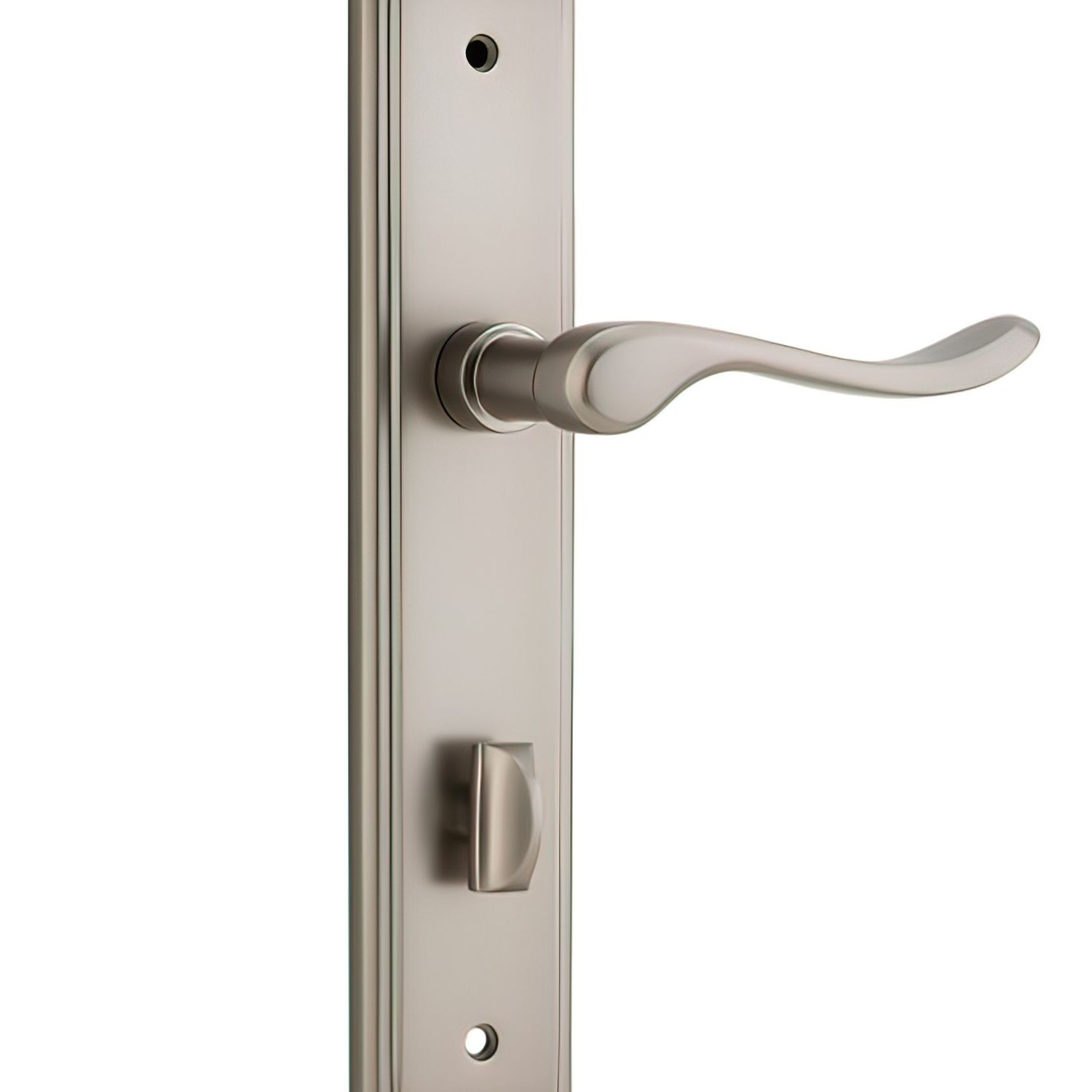Iver Stirling Door Lever on Stepped Backplate Satin Nickel gallery detail image