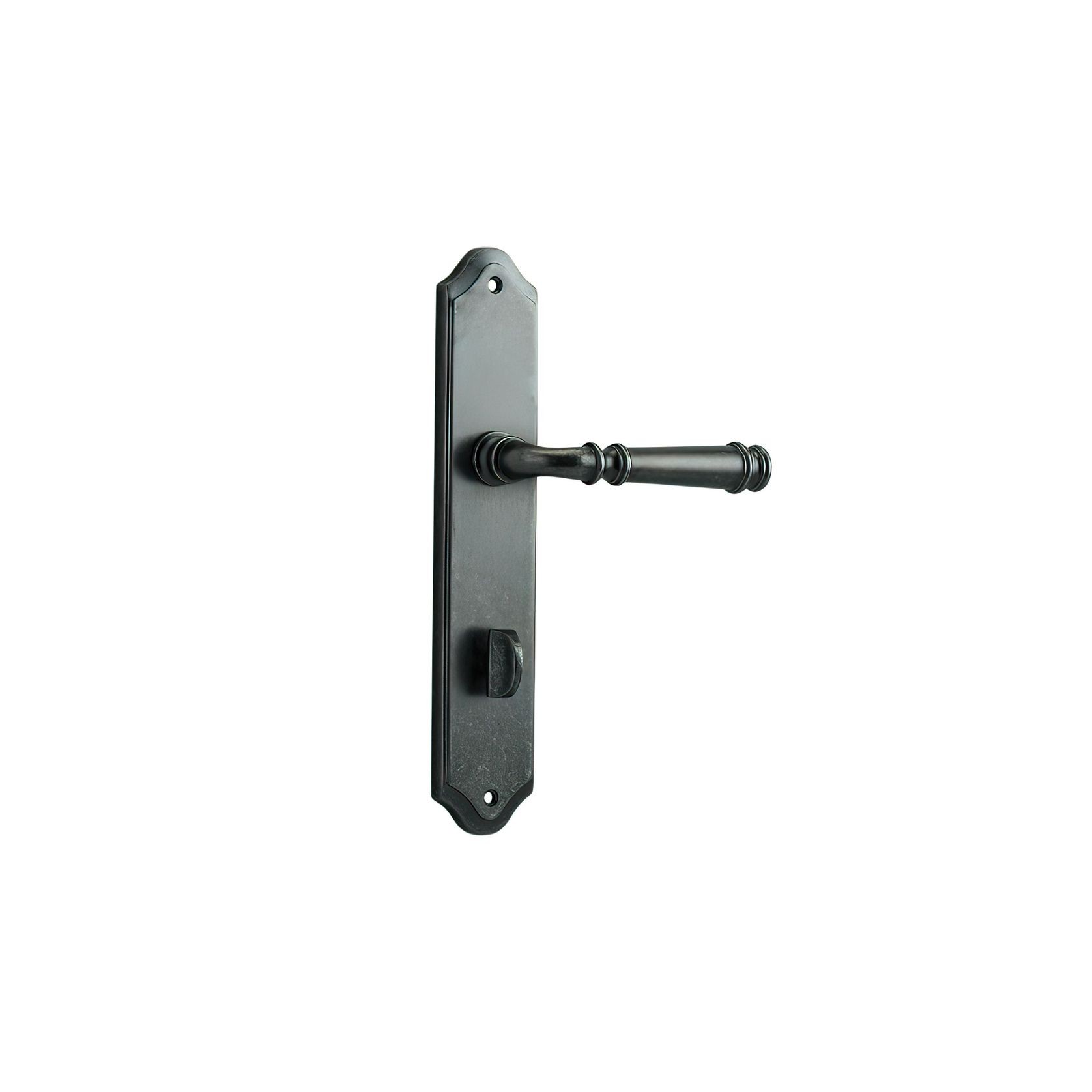 Iver Verona Door Lever on Shouldered Backplate Distressed Nickel gallery detail image