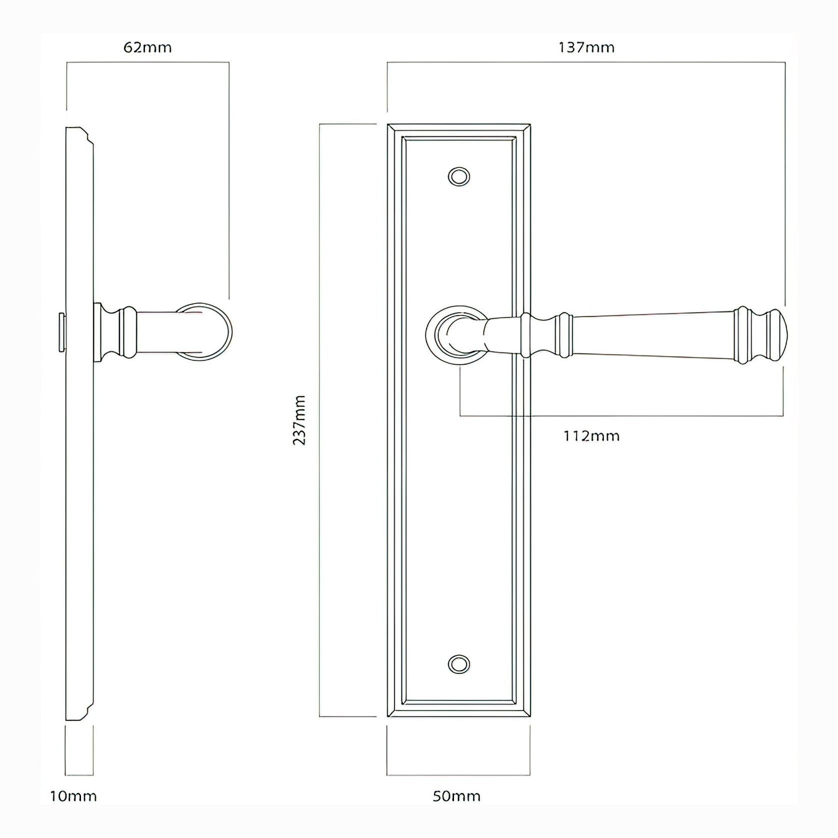 Iver Verona Door Lever on Stepped Backplate Signature Brass gallery detail image