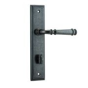 Iver Verona Door Lever on Stepped Backplate Distressed Nickel gallery detail image