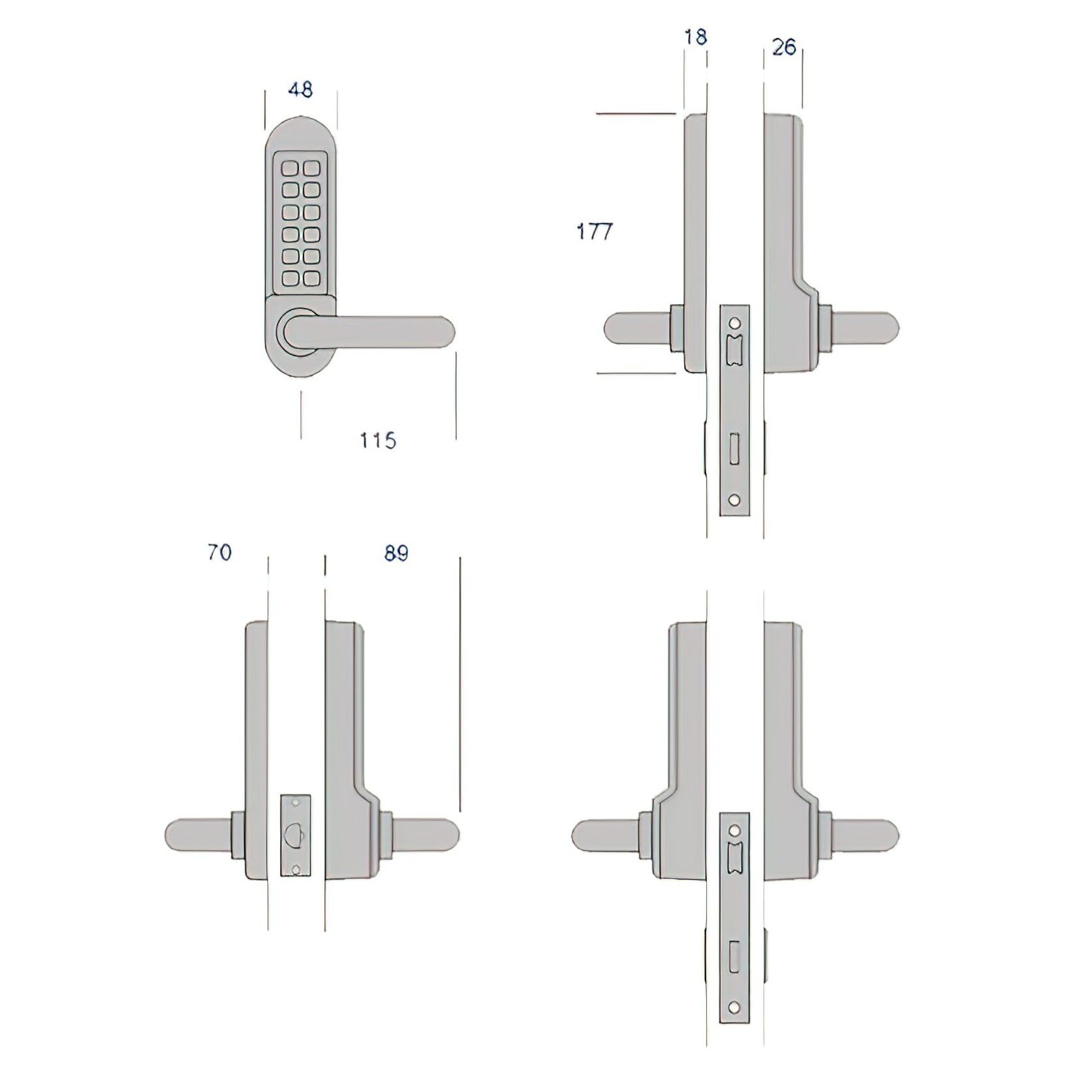 Borg Digital Door Lock Keyless Fire Rated Stainless Steel BL5001SS gallery detail image