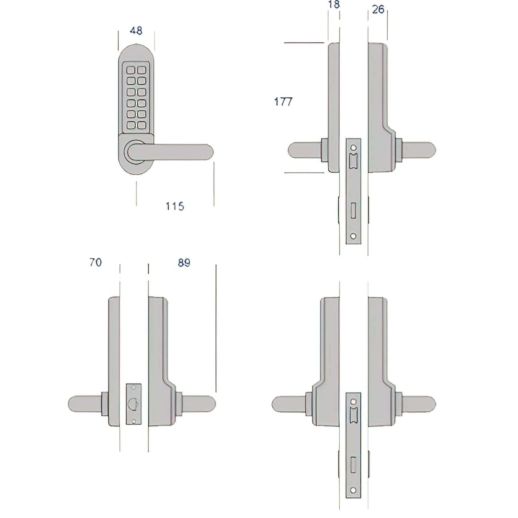 Borg Digital Door Lock Keyless Fire Rated Stainless Steel BL5001SS gallery detail image