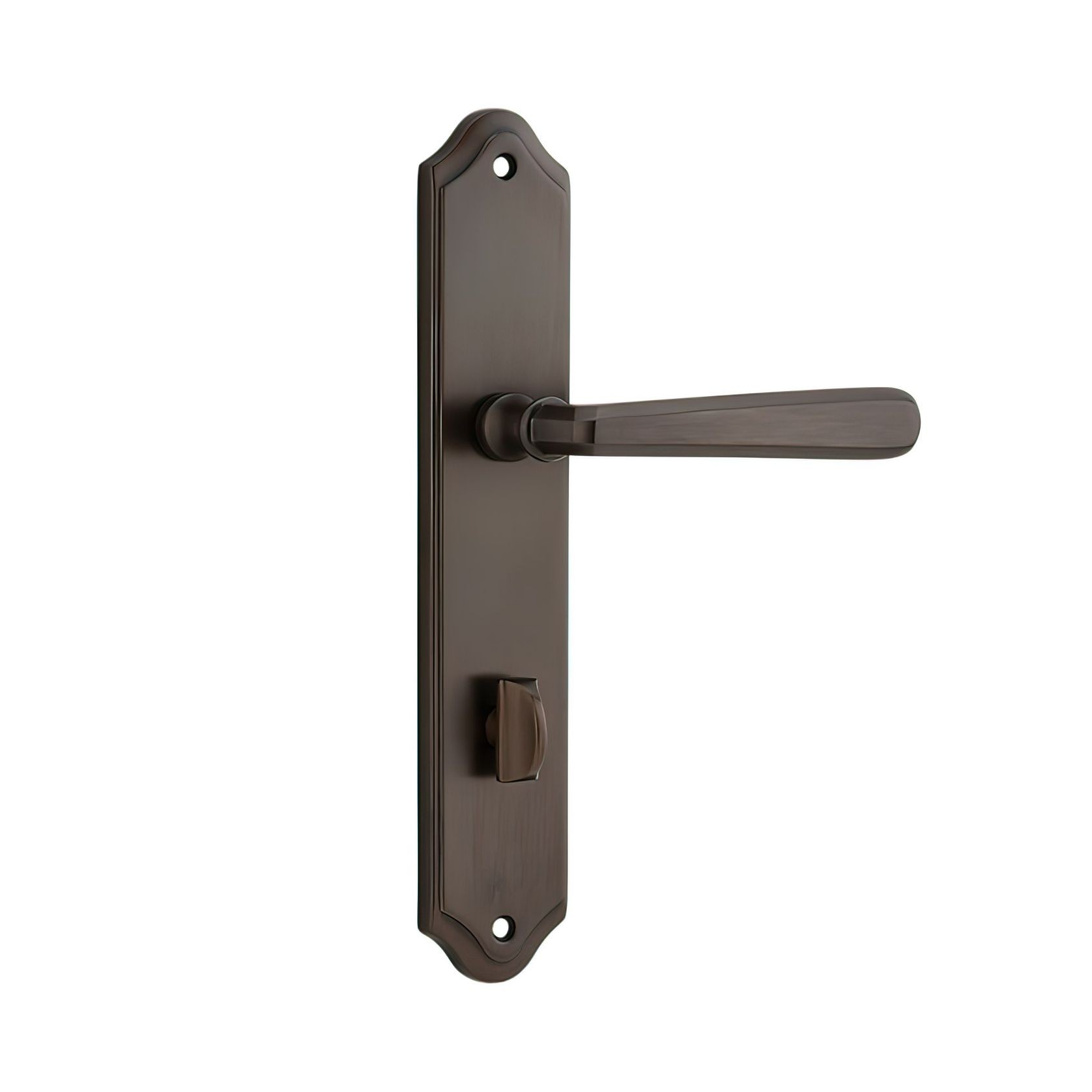 Iver Copenhagen Door Lever on Shouldered Backplate Signature Brass gallery detail image