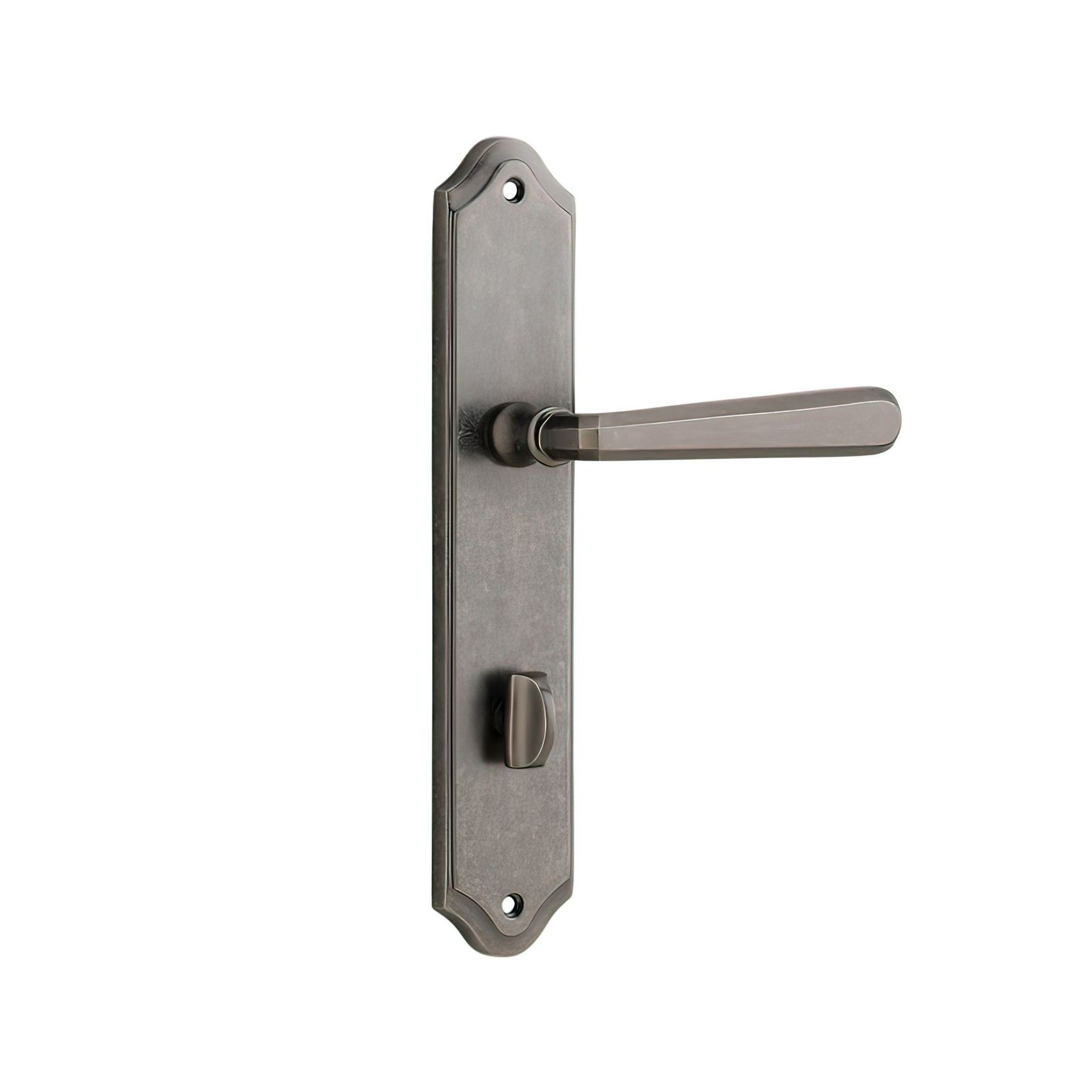 Iver Copenhagen Door Lever on Shouldered Backplate Distressed Nickel gallery detail image