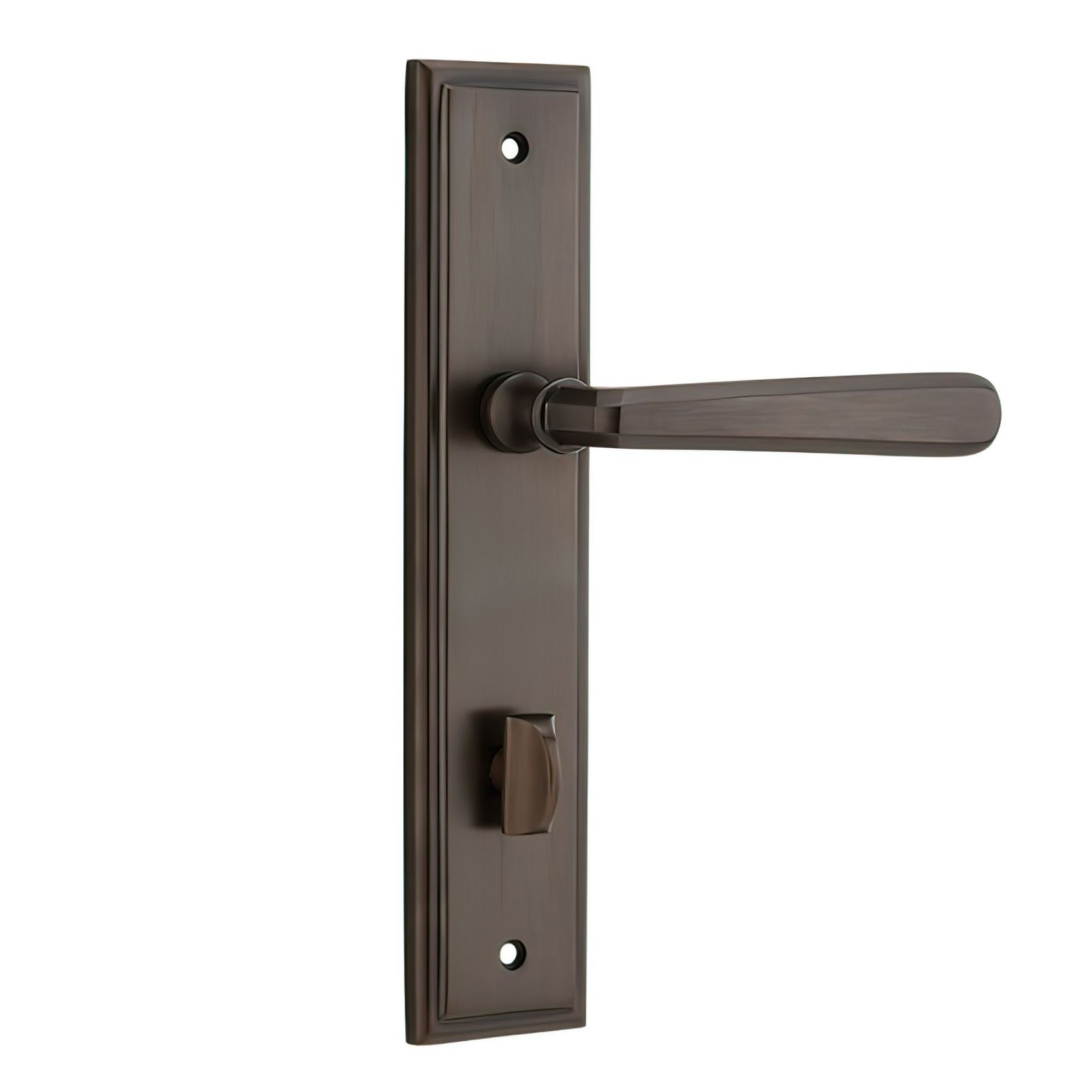 Iver Copenhagen Door Lever on Stepped Backplate Signature Brass gallery detail image