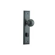 Iver Guildford Door Knob on Stepped Backplate Distressed Nickel gallery detail image