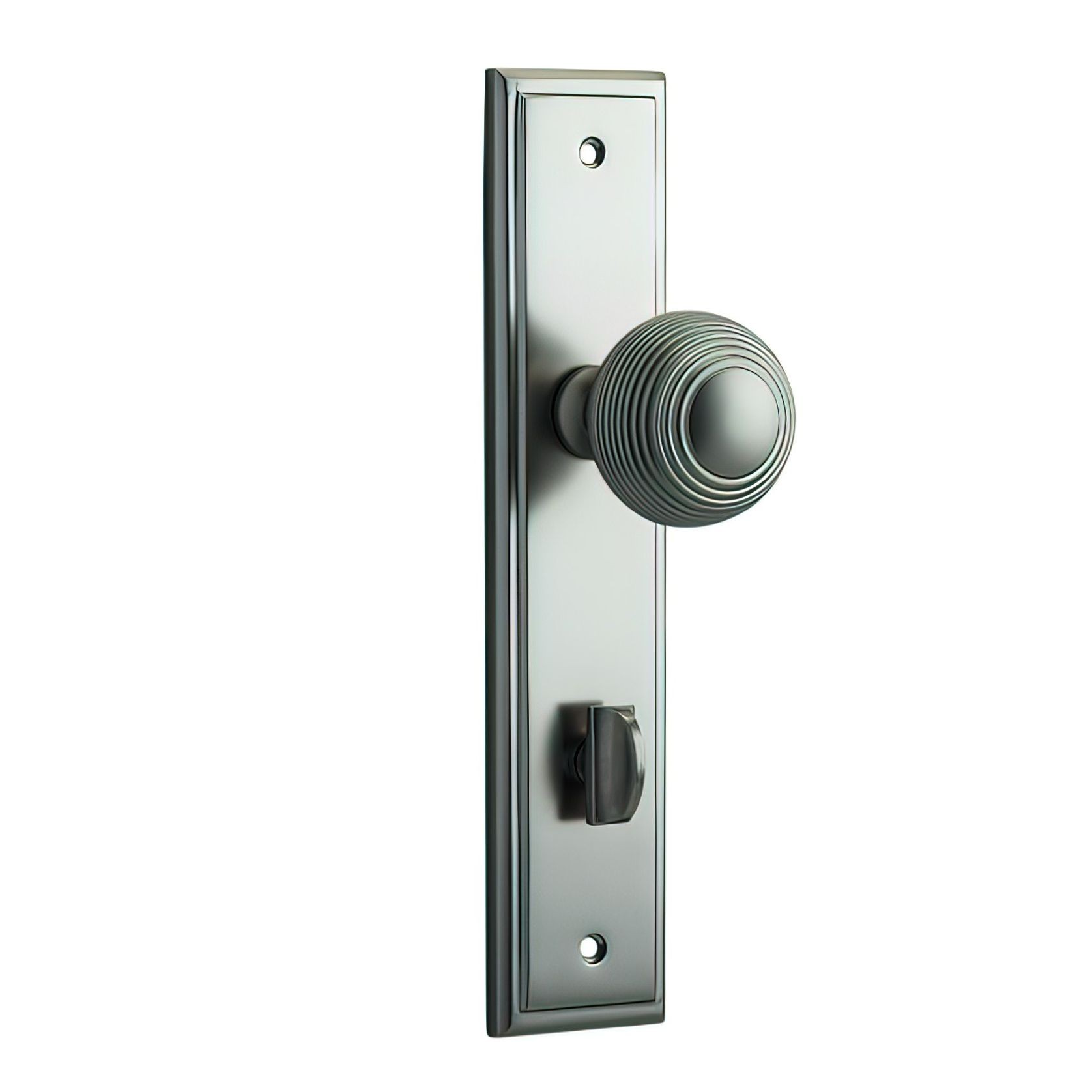 Iver Guildford Door Knob on Stepped Backplate Satin Nickel - Customise to your needs gallery detail image