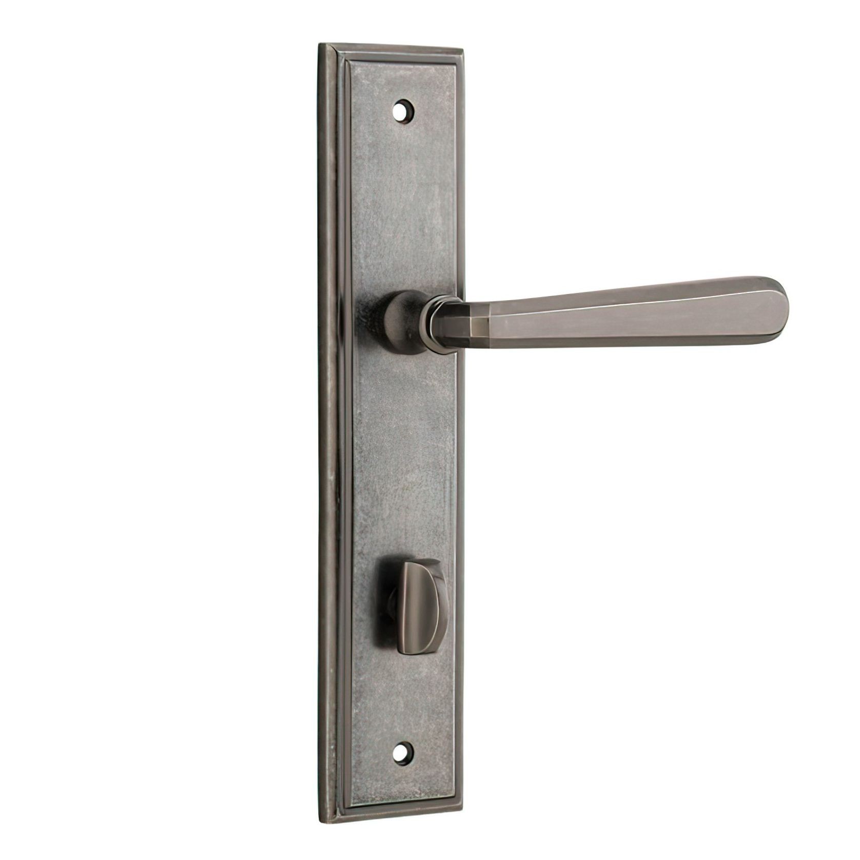 Iver Copenhagen Door Lever on Stepped Backplate Distressed Nickel gallery detail image