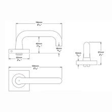 Iver Oslo Square Lever Door Handle on Rose Passage gallery detail image