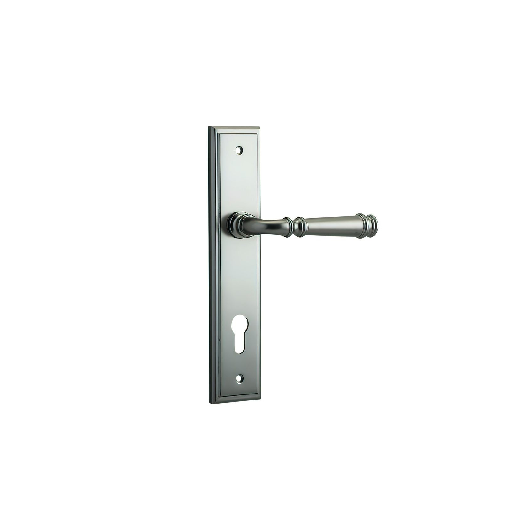 Iver Verona Door Lever on Stepped Backplate Satin Nickel - Customise to your needs gallery detail image