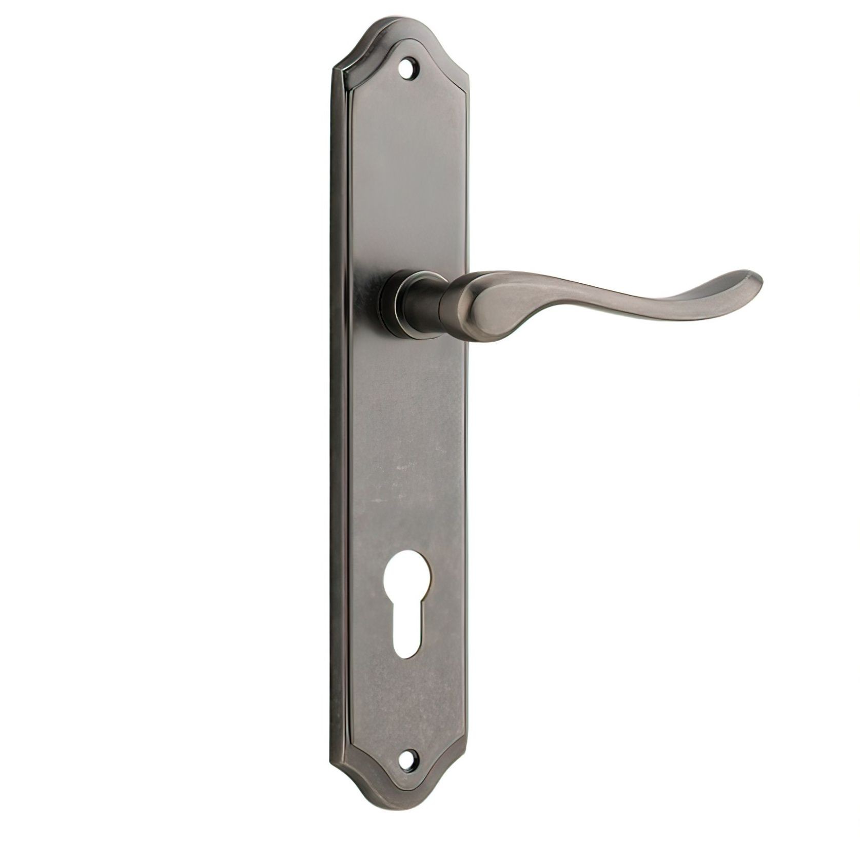 Iver Stirling Lever on Shouldered Backplate Distressed Nickel gallery detail image