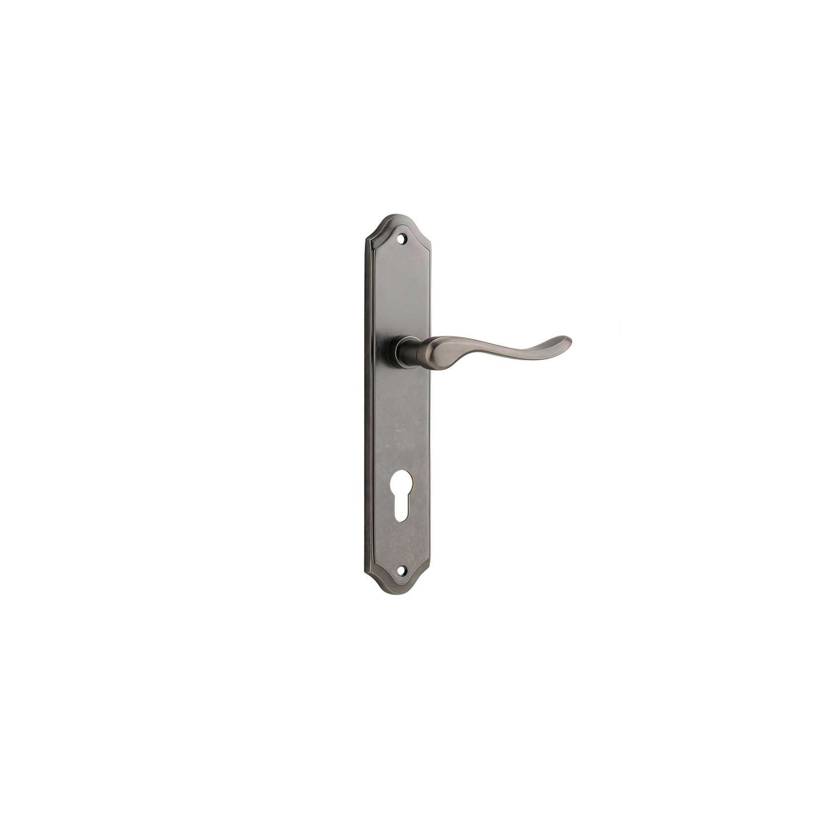 Iver Stirling Lever on Shouldered Backplate Distressed Nickel gallery detail image