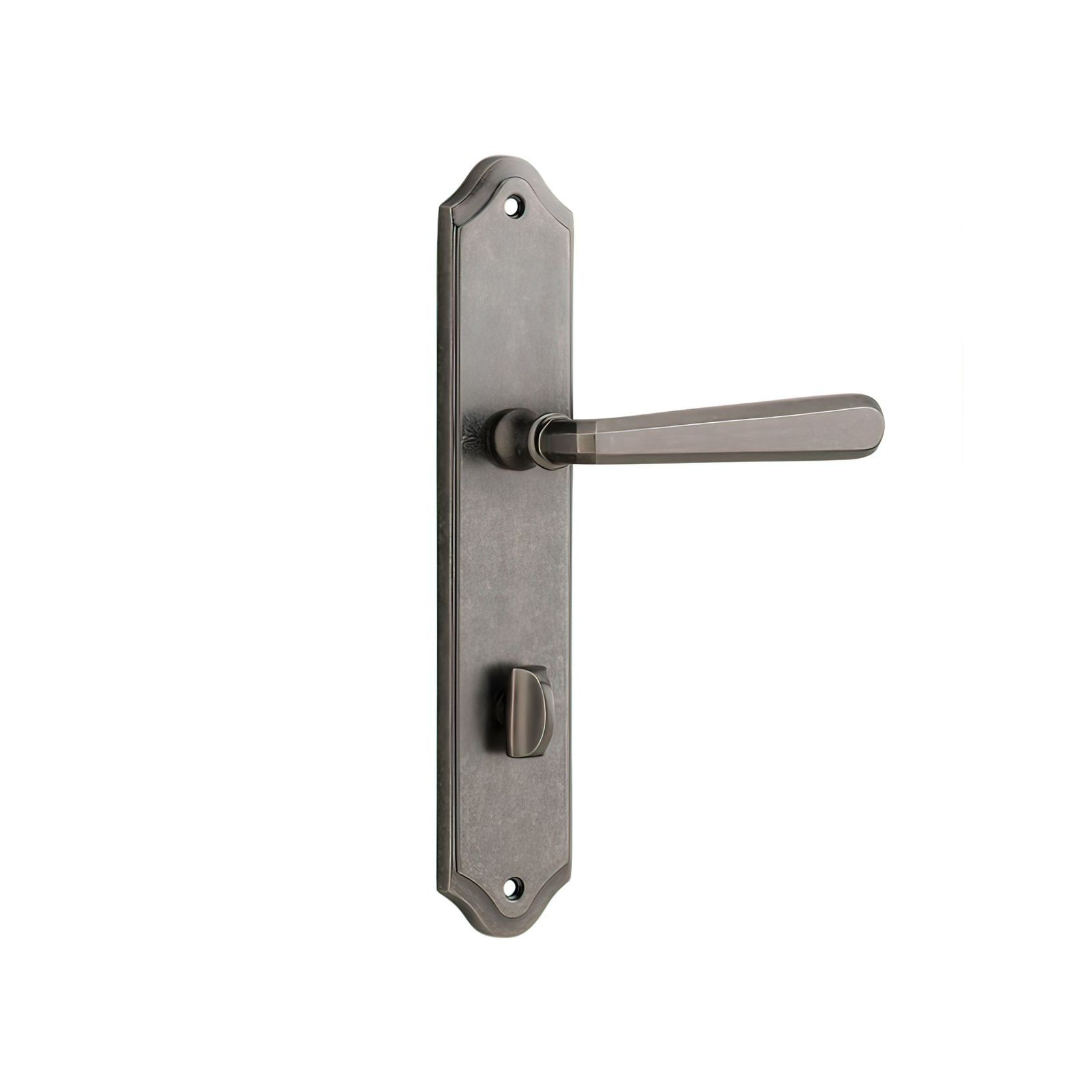 Iver Copenhagen Door Lever on Shouldered Backplate Distressed Nickel gallery detail image