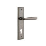 Iver Copenhagen Door Lever on Stepped Backplate Distressed Nickel gallery detail image