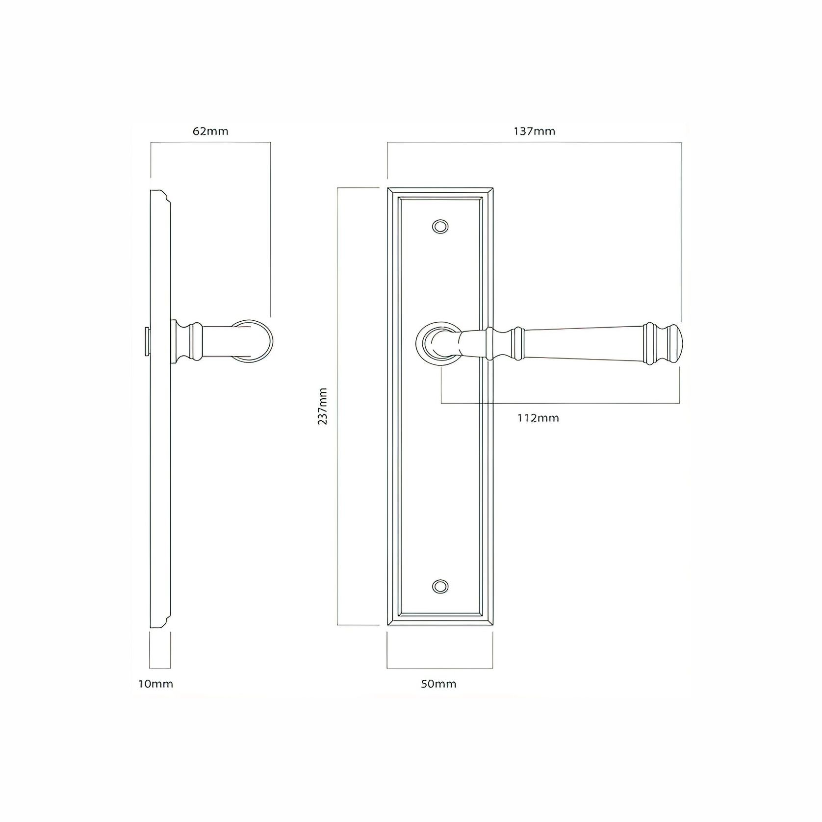 Iver Verona Door Lever on Stepped Backplate Satin Nickel - Customise to your needs gallery detail image