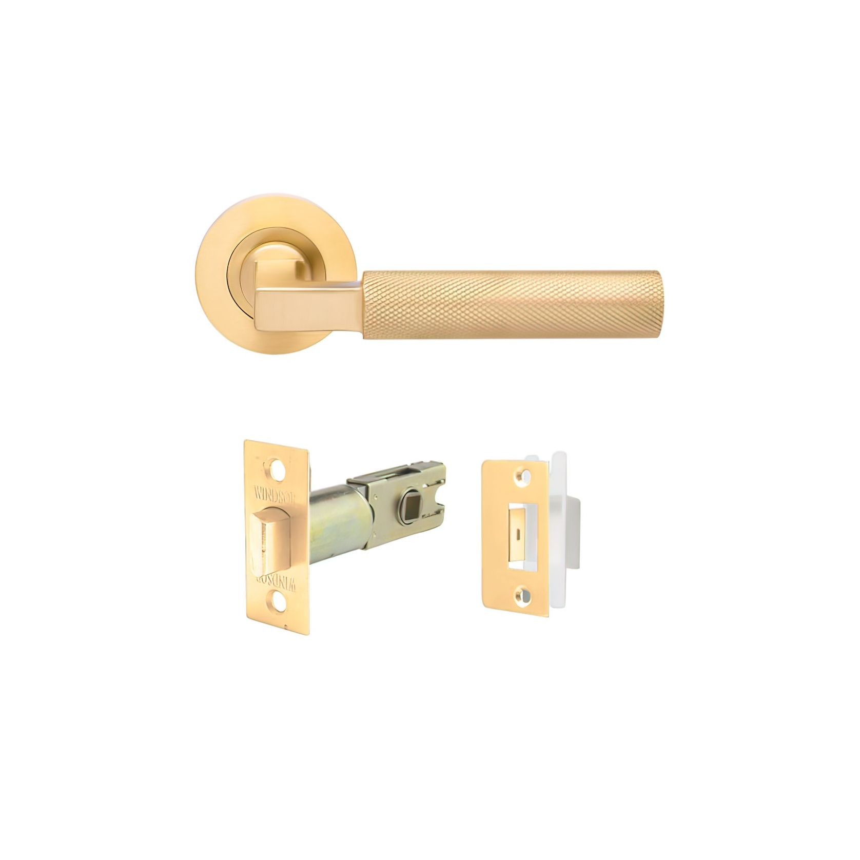 Zanda Zurich Door Handle Lever Set Satin Brass gallery detail image
