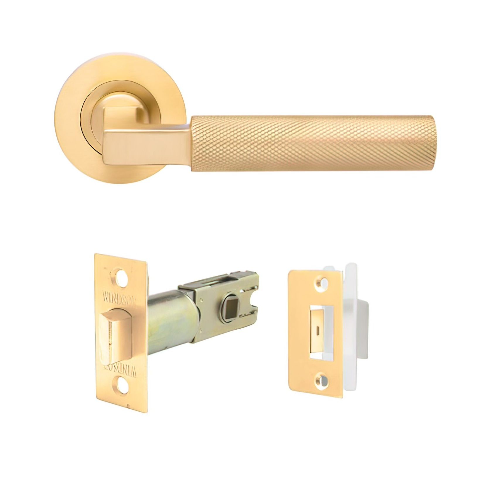 Zanda Zurich Door Handle Lever Set Satin Brass gallery detail image