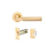 Zanda Zurich Door Handle Lever Set Satin Brass gallery detail image