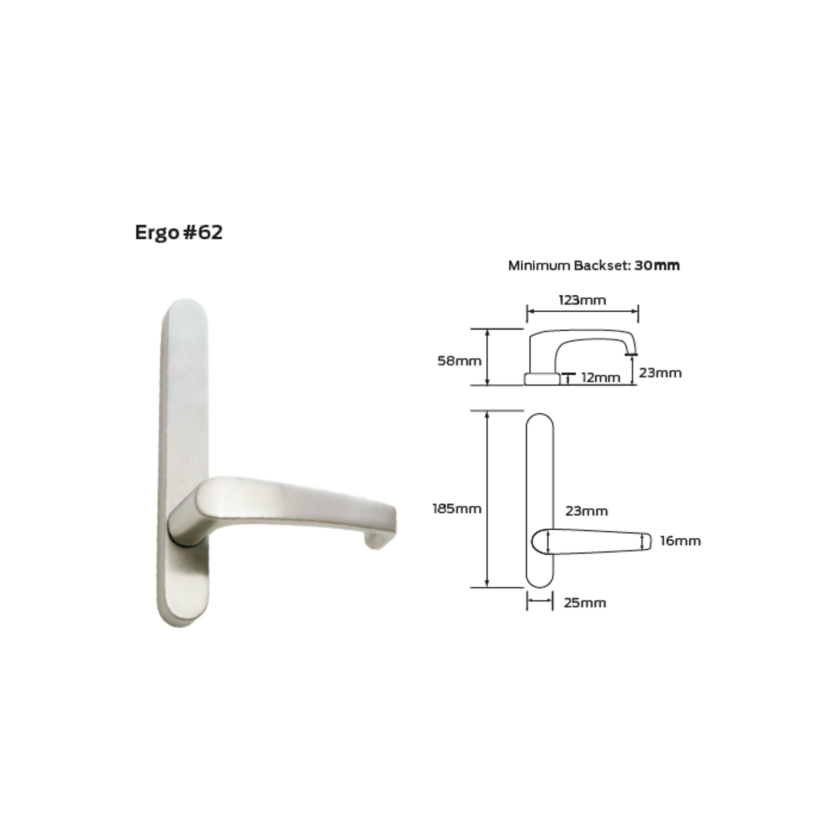 Legge 5400 Series Ergo (62) Door Furniture gallery detail image