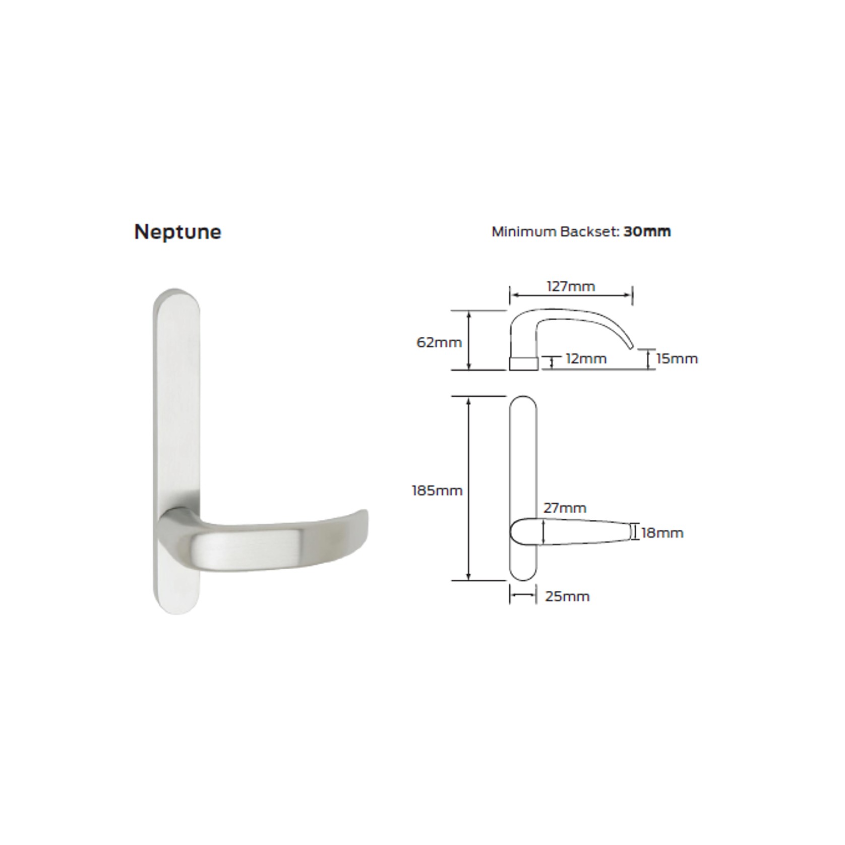 Legge 5400 Series Neptune (N) Door Furniture gallery detail image