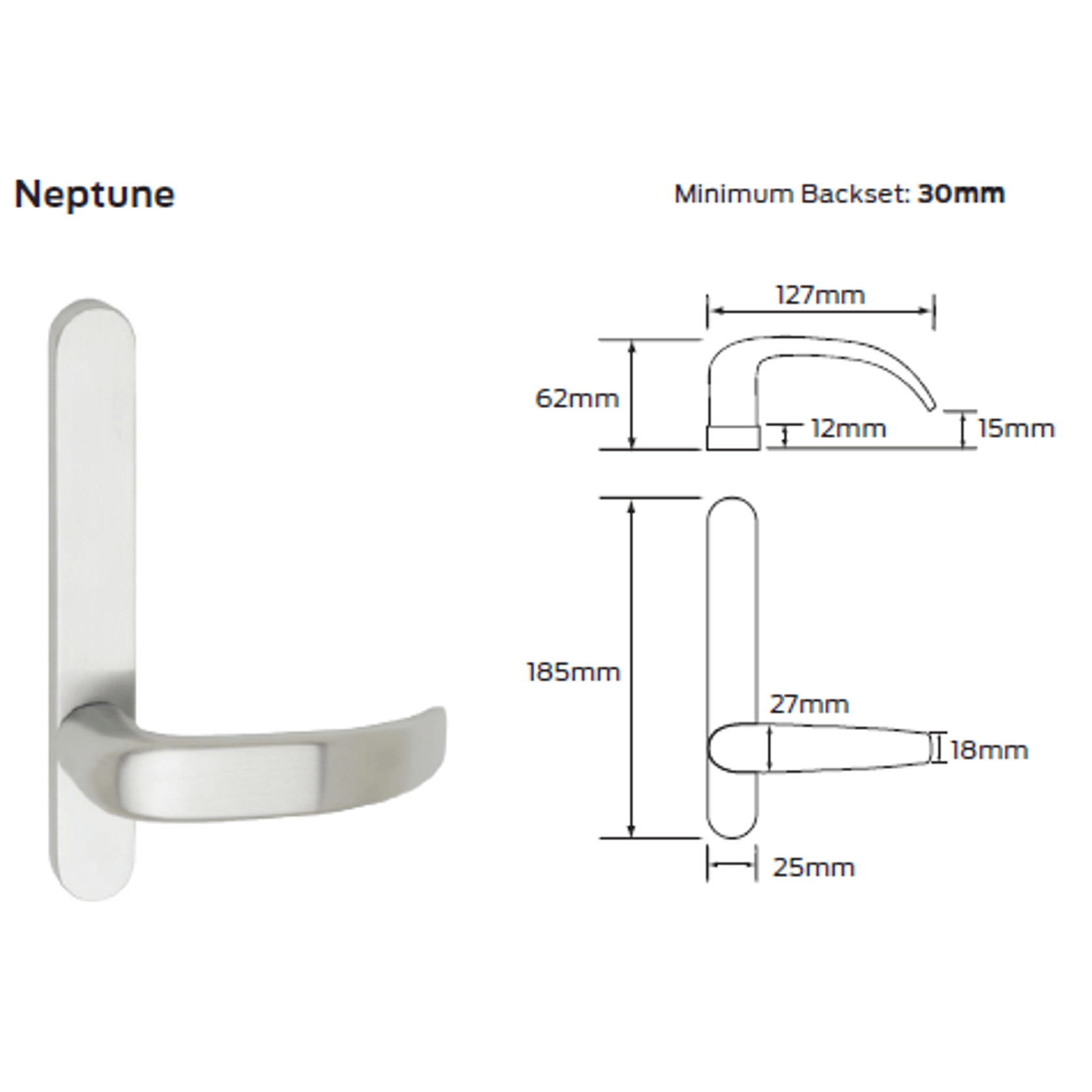 Legge 5400 Series Neptune (N) Door Furniture gallery detail image