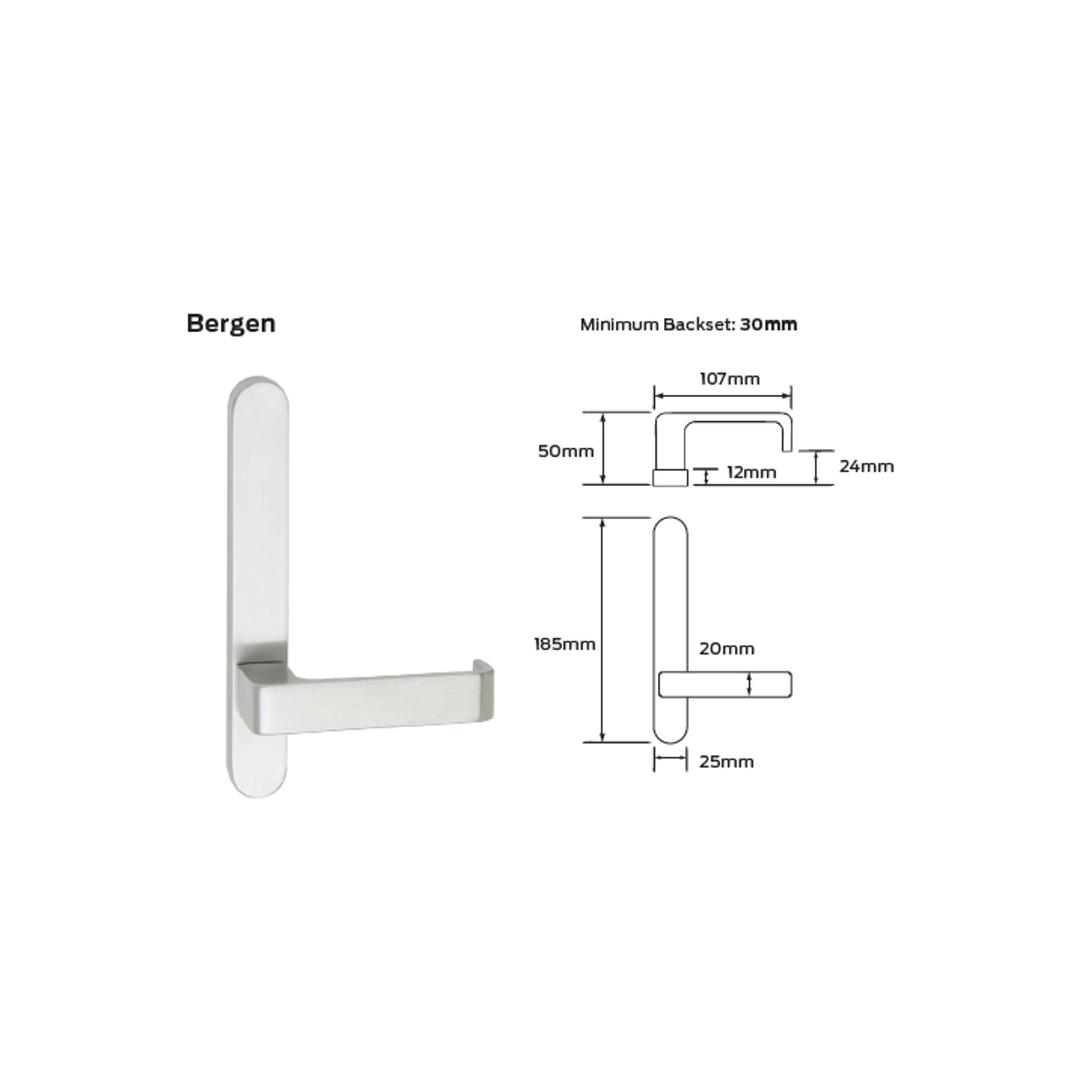 Legge 5400 Series Bergen (B) Door Furniture gallery detail image