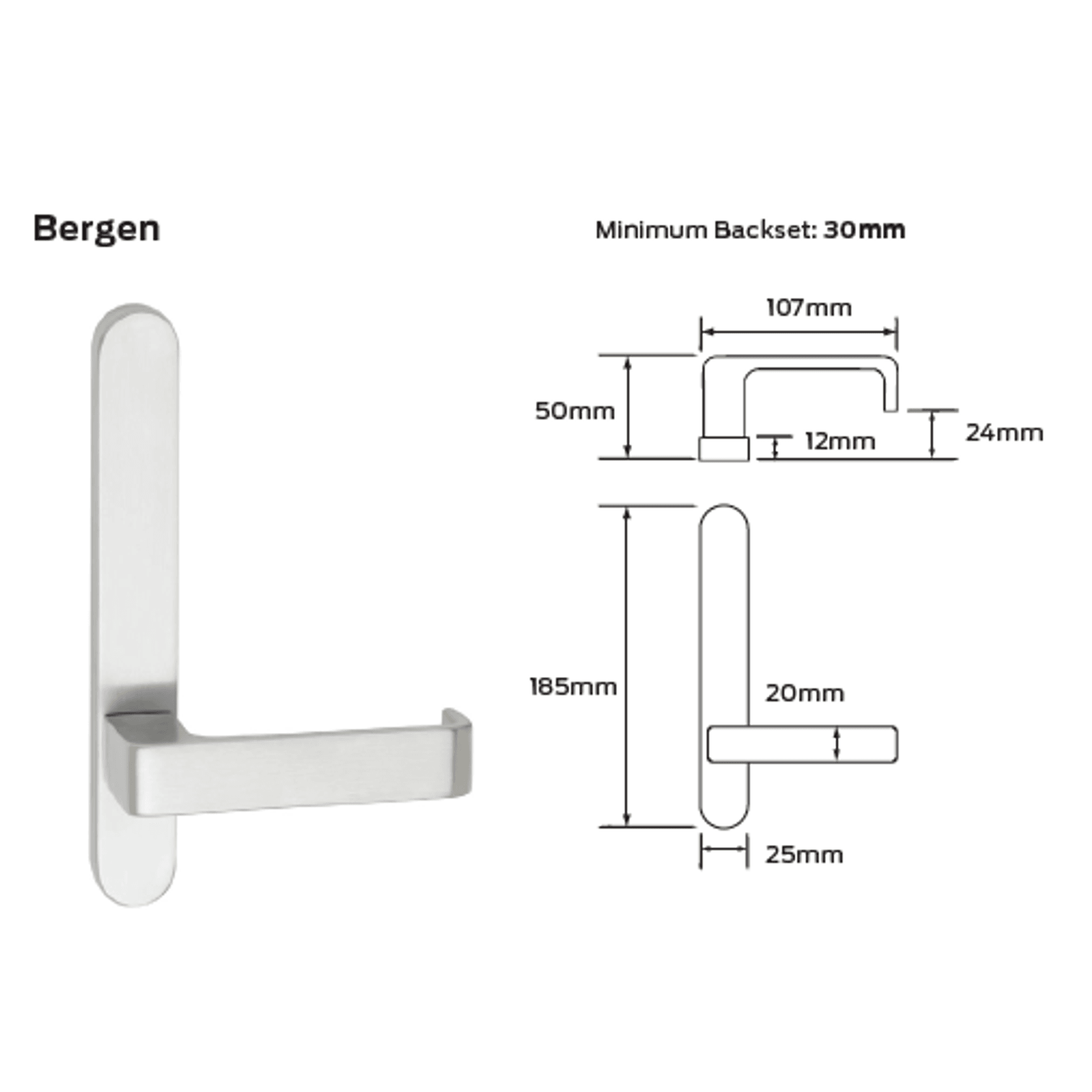 Legge 5400 Series Bergen (B) Door Furniture gallery detail image