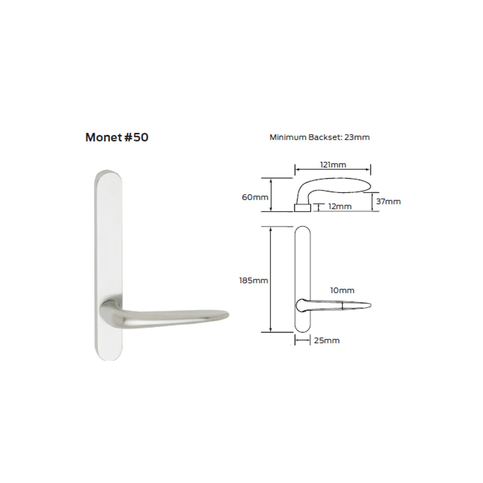 Legge 5400 Series Monet (50) Door Furniture gallery detail image