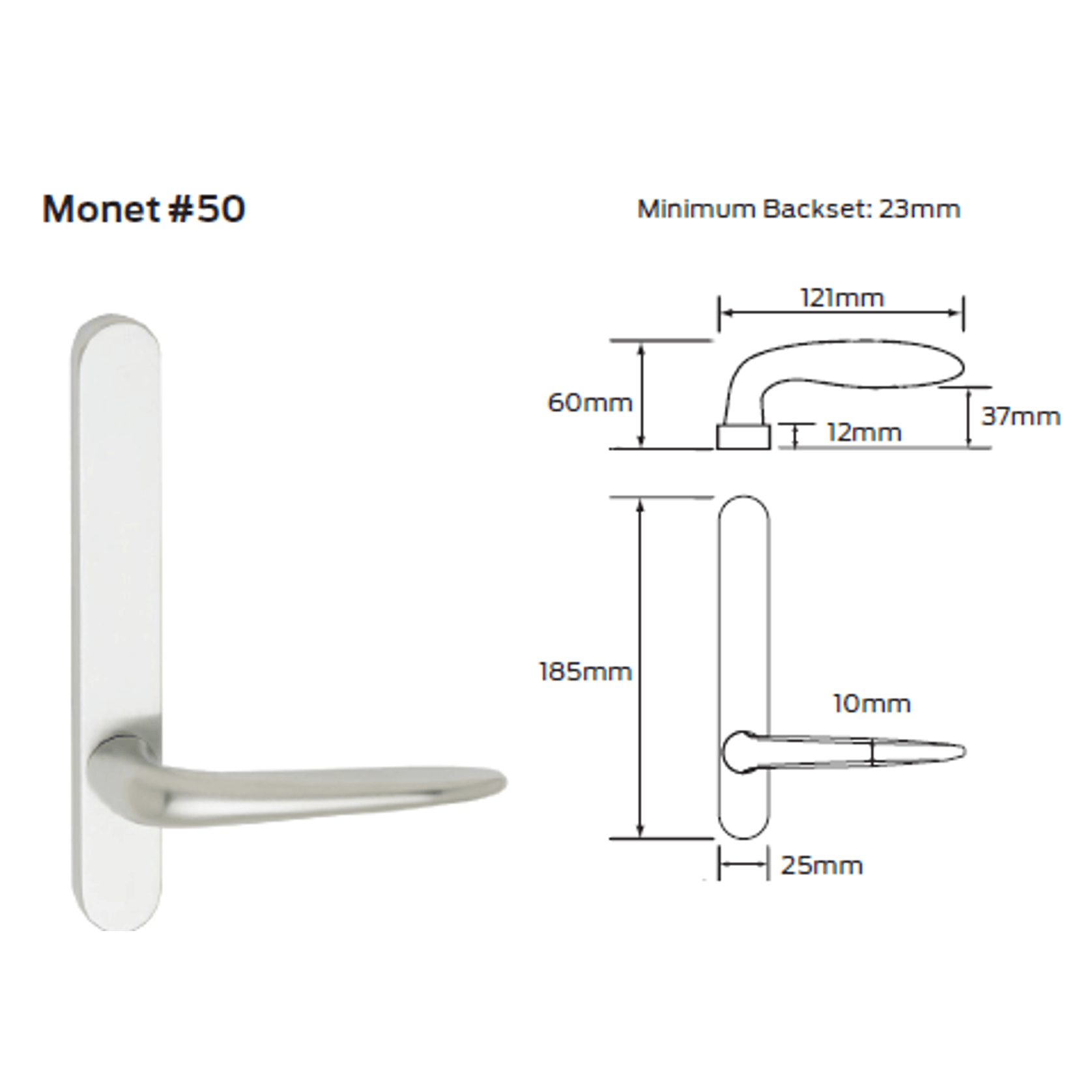 Legge 5400 Series Monet (50) Door Furniture gallery detail image