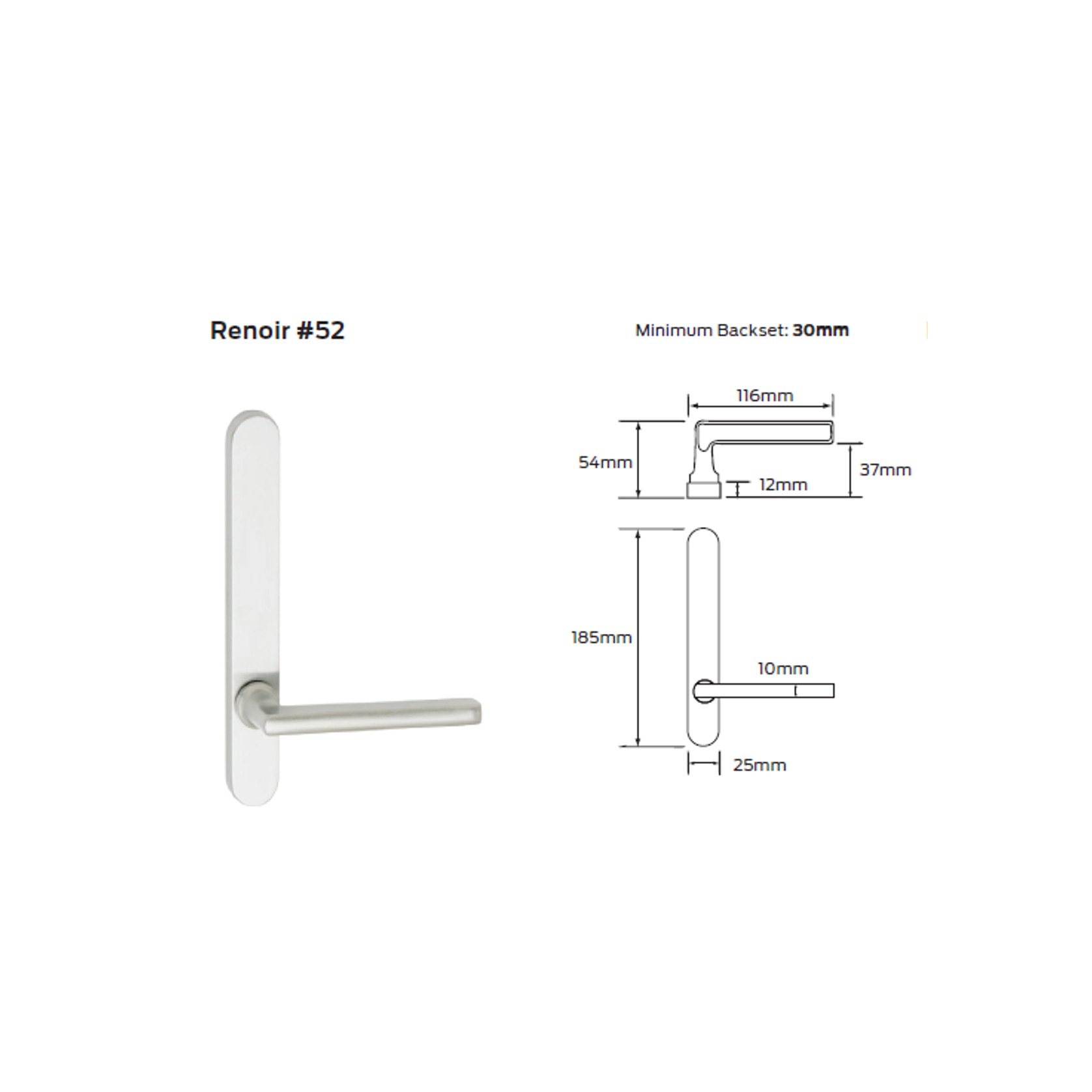 Legge 5400 Series Renoir (52) Plate Door Furniture gallery detail image