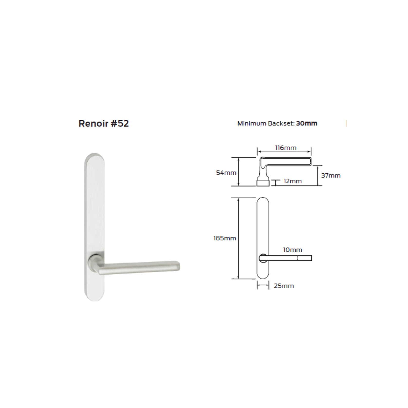 Legge 5400 Series Renoir (52) Plate Door Furniture gallery detail image