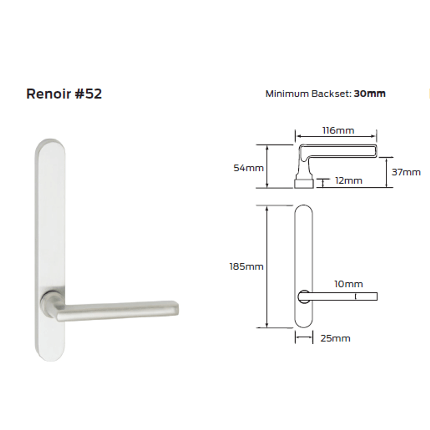 Legge 5400 Series Renoir (52) Plate Door Furniture gallery detail image