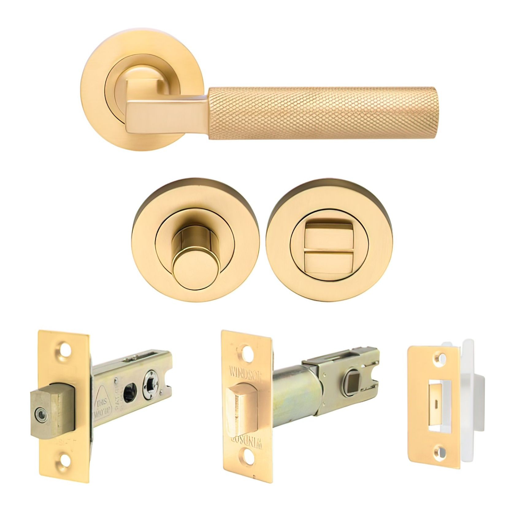 Zanda Zurich Door Handle Lever Set Satin Brass gallery detail image