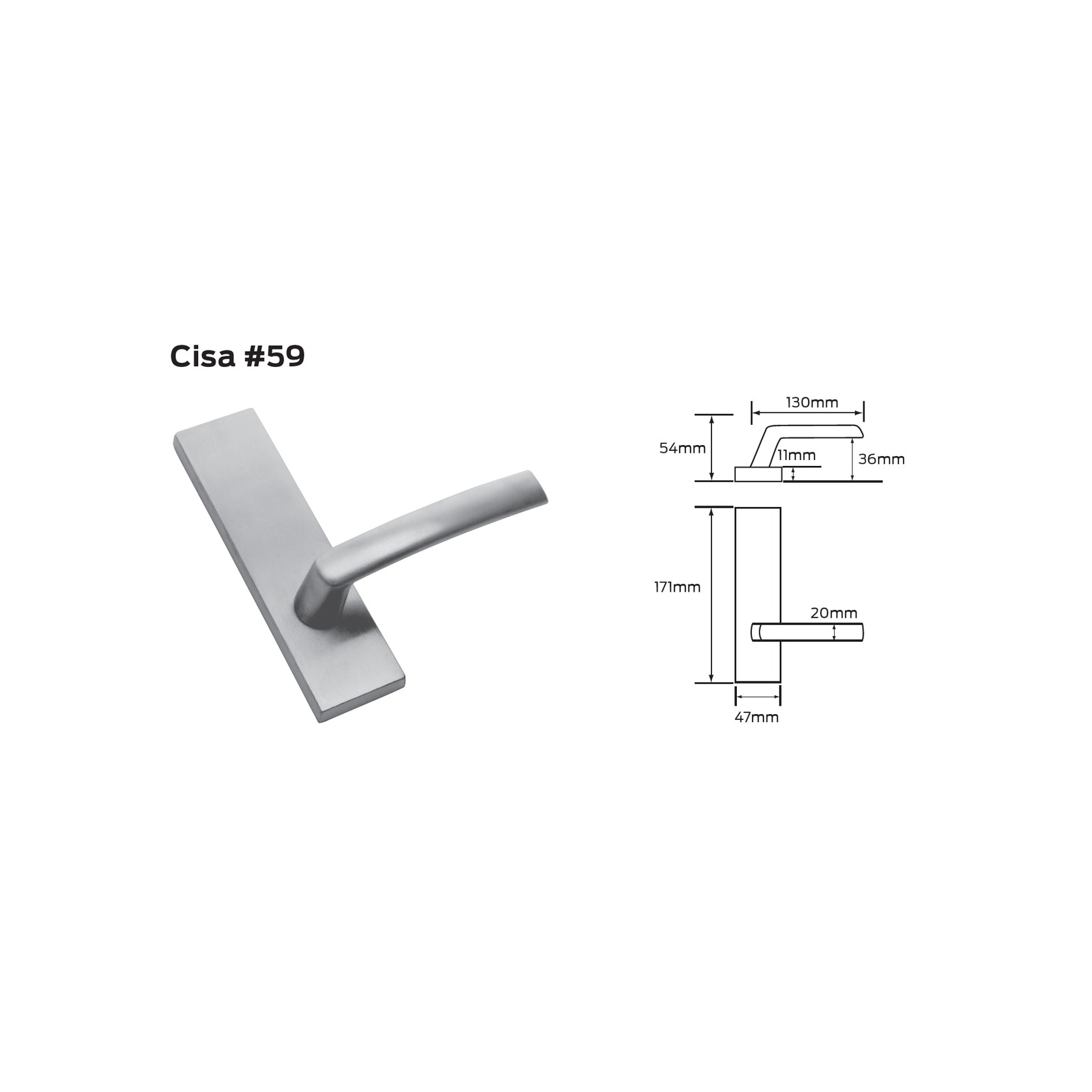 Legge 700 Series Cisa (59) Door Furniture gallery detail image