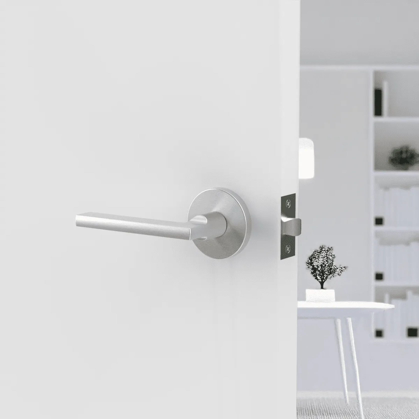 Raglan Lever Handle In Matt Brushed Nickel gallery detail image