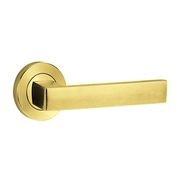Lockwood 101 Door Lever on Round Rose Full Set gallery detail image