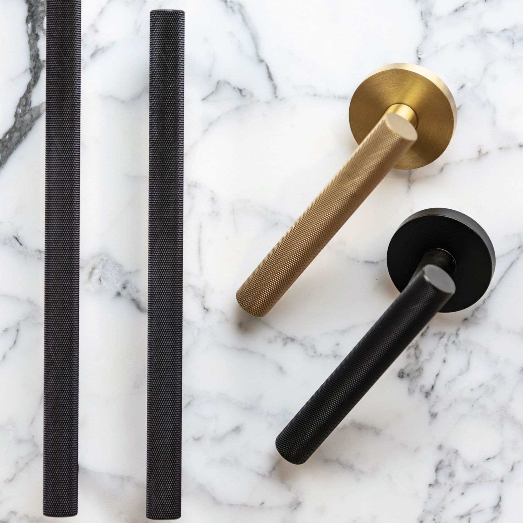 Atelier Door Lever With Latch - Matt Black gallery detail image