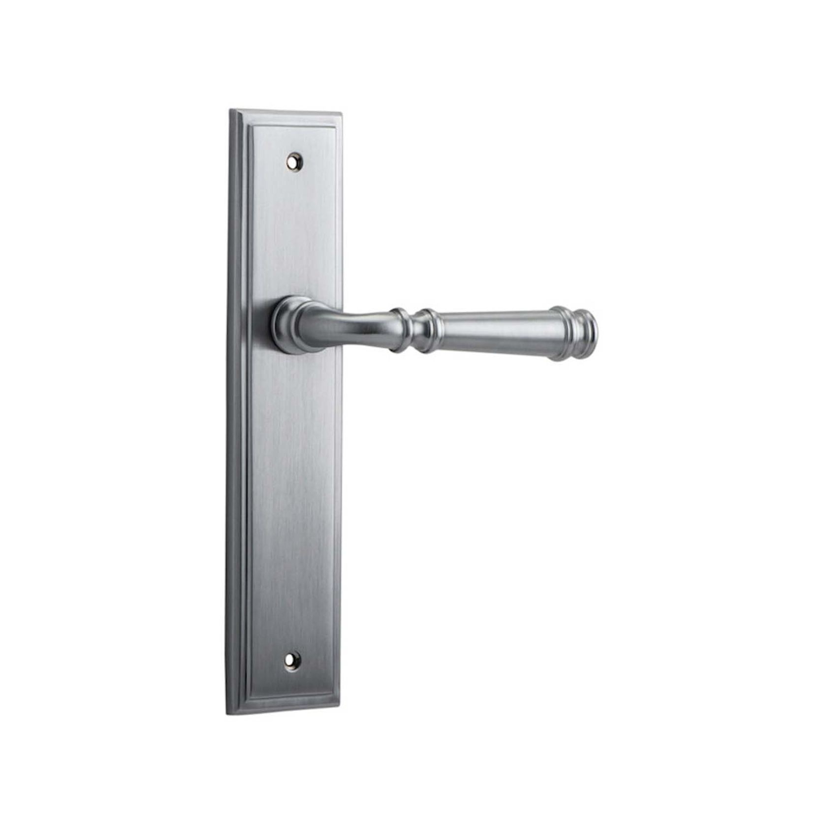 Iver Verona Door Lever on Stepped Backplate Passage Brushed Chrome 12242 - Customise to your need gallery detail image