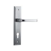 Iver Annecy Door Lever on Stepped Backplate Euro Brushed Chrome 12244E85 - Customise to your need gallery detail image