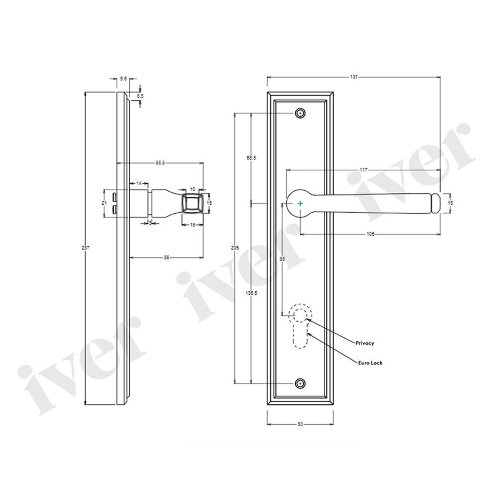 Iver Annecy Door Lever on Stepped Backplate Latch Matt Black 12744 - Customise to your needs gallery detail image