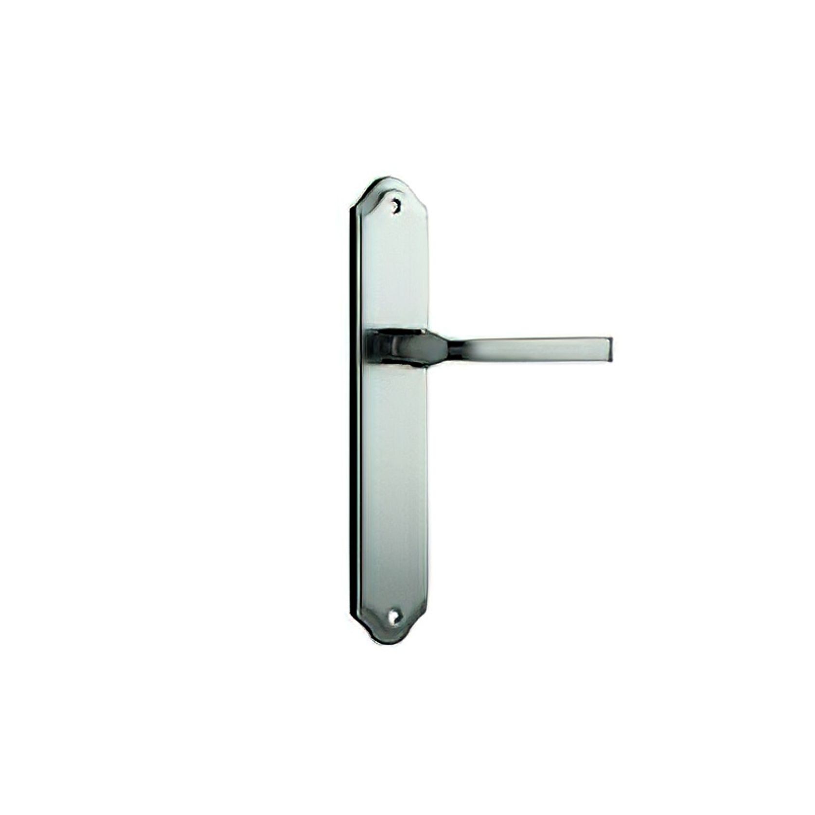 Door Lever on Shouldered Backplate Satin Nickel gallery detail image