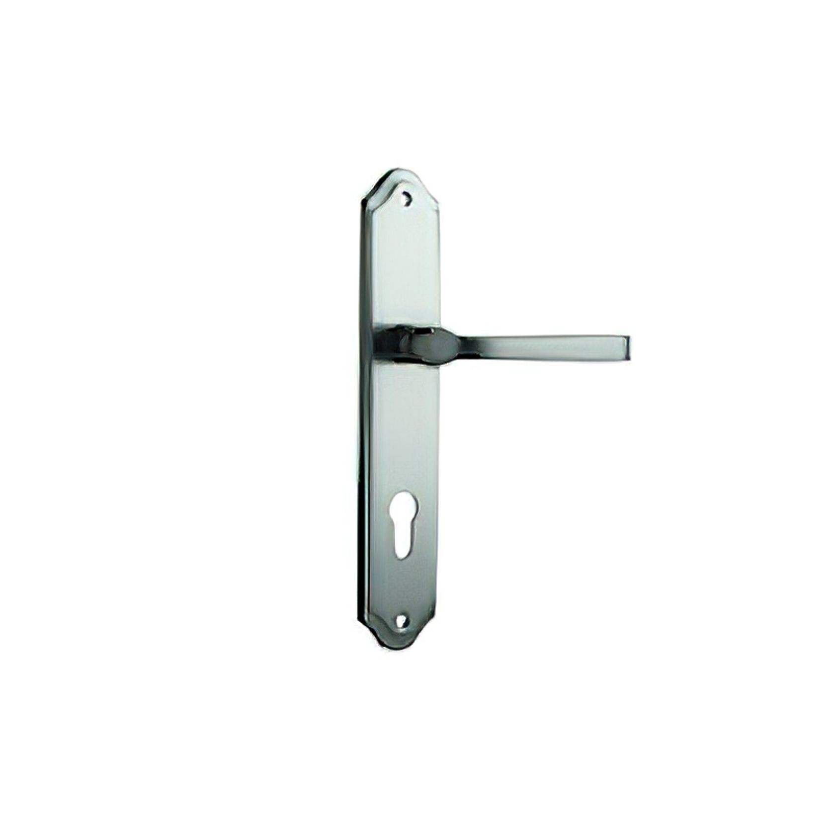 Door Lever on Shouldered Backplate Satin Nickel gallery detail image
